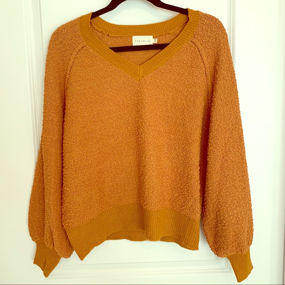 Dreamers bubble sleeve marigold sweater size S